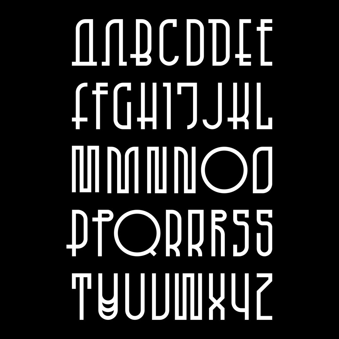 IMAGE: Type - Craig Ward final typeface on black