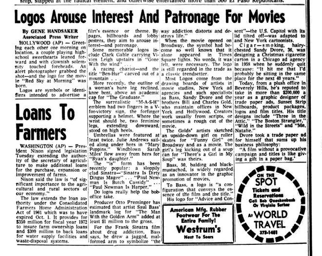 IMAGE: Newspaper clipping -- Logos Arouse Interest article