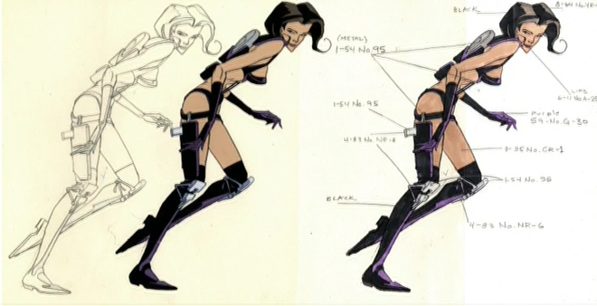IMAGE: Aeon Flux Character Colour Reference