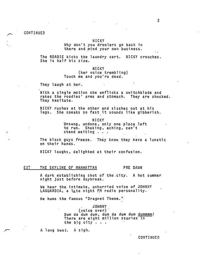 IMAGE: Original screenplay page 2